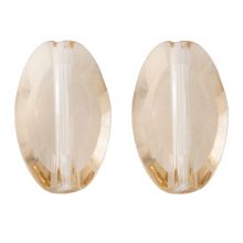 Perles en Verre (10 x 6 x 3 mm) Transparent Beige (10 pièces)