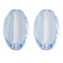 Perles en Verre (10 x 6 x 3 mm) Transparent Blue (10 pièces)