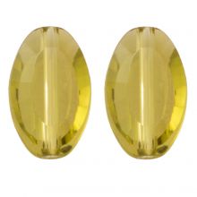 Perles en Verre (10 x 6 x 3 mm) Transparent Olive (10 pièces)