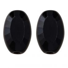 Perles en Verre (10 x 6 x 3 mm) Black (10 pièces)