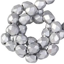 Perles Facettes Polies au Feu Tchèques (4 mm) Aluminium Silver (50 pièces)