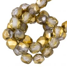 Perles Facettes Polies au Feu Tchèques (4mm) Crystal Amber (50 pièces)