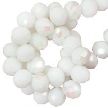 Perles Facettes Rondelle (8 x 6 mm) Galvanized White (65 pièces)