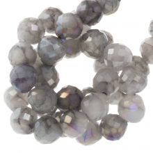 Perles Facettes Craquelé Rondes (8 mm) Silver Filigree AB (60 pièces)