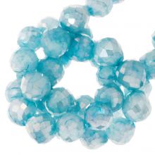 Perles Facettes Craquelé Rondes (8 mm)  Air Blue AB (60 pièces)