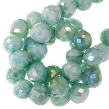 Perles Facettes Craquelé Rondes (8 mm) Aqua Haze AB (60 pièces)