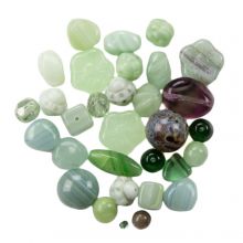Mélange de Perles en Verre (4 - 20 x 3.5 - 17 mm) Mix Color (35 grammes)