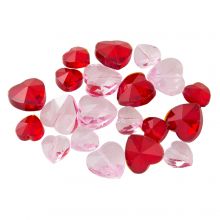 Perles en Verre Cœur (10 - 14 x 10 - 14 x 6.5 - 8.5 mm) Mix Color (20 pièces)