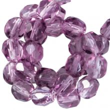 Perles Facettes Polies au Feu Tchèques (6 mm) Light Amethyst (25 pièces)