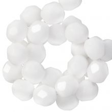 Perles Facettes Polies au Feu Tchèques (4 mm) Chalk White (50 pièces)