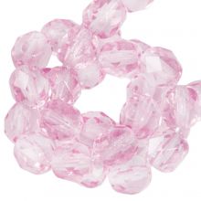 Perles Facettes Polies au Feu Tchèques (4 mm) Light Rose (50 pièces)
