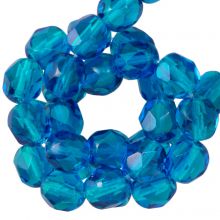 Perles Facettes Polies au Feu Tchèques (6 mm) Dark Aqua (25 pièces)