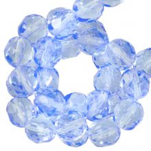 Perles Facettes Polies au Feu Tchèques (4 mm) Light Sapphire (50 pièces)