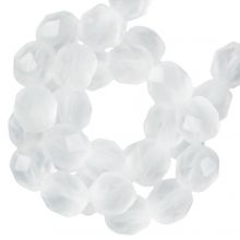 Perles Facettes Polies au Feu Tchèques (6 mm) Crystal Matt (25 pièces)