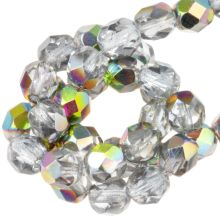 Perles Facettes Polies au Feu Tchèques (2 mm) Crystal Vitrail (50 pièces)