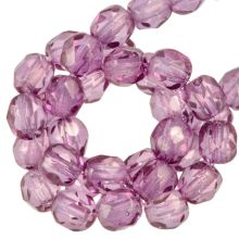 Perles Facettes Polies au Feu Tchèques (3 mm) Crystal Lila Luster (50 pièces)
