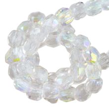 Perles Facettes Polies au Feu Tchèques (2 mm) Crystal AB (50 pièces)