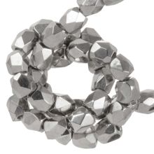 Perles Facettes Polies au Feu Tchèques (2 mm) Crystal Nickel Plated (50 pièces)