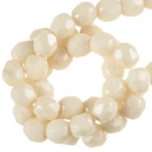 Perles Facettes Polies au Feu Tchèques (4 mm) Chalk White Champagne Luster (45 pièces)