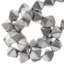 Perles en Verre Bicone Tchèques (6 mm) Aluminium Silver (20 pièces)