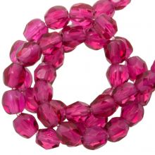Perles Facettes Polies au Feu Tchèques (4 mm) Fuchsia (50 pièces)