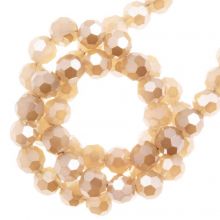 Perles Facettes (4 mm) Peach Pearl Luster Plated (100 pièces)
