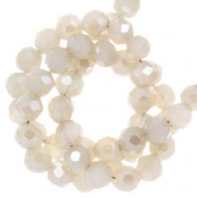 Perles Facettes (4 mm) Sand Pearl Luster Plated (100 pièces)