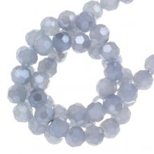 Perles Facettes (4 mm) Smoky Blue Pearl Luster Plated (100 pièces)