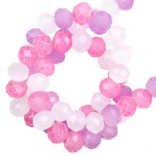 Perles Facettes Rondell (3.5 x 3 mm) Lilac Pink (120 pièces)