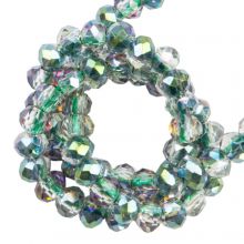 Perles Facettes Rondell (2 x 1.6 mm) Sea Green Half Plated (200 pièces)
