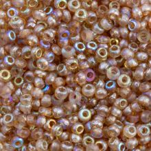 Rocailles Tchèques Mat (3 mm) Crystal Etched Brown Rainbow (15 grammes)