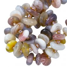 Perles Agate Botswana (8 - 11 x 9 - 14 x 3 - 4 mm) 68 pièces