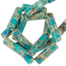 Perles Régalite Jaspe (14 x 4.5 mm) Turquoise (28 pièces)
