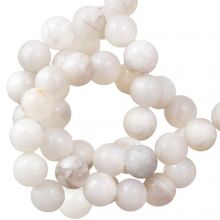 Perles Agate Blanche (5 mm) 85 pièces