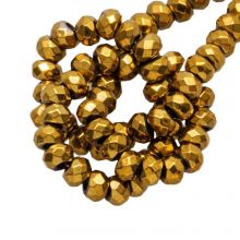 Perles Facettes Hématite (3 x 2 mm) Galvanized Gold (200 pièces)