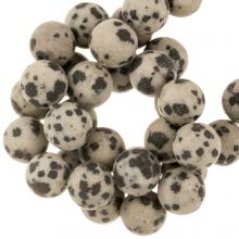 Perles Jaspe Dalmatien Givrées (8 mm) 45 pièces