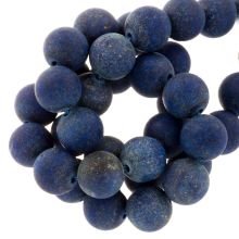 Perles Lapis Lazuli Givrées (10 mm) 36 pièces
