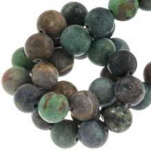 Perles Turquoise Africaine Givrées (10 mm) 38 pièces