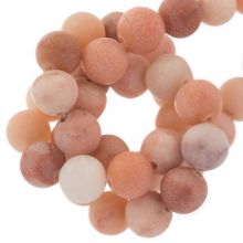 Perles de Jade Rose Givrées (8 mm) 45 pièces