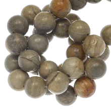 Perles Jaspe Feuille d'Argent (6 mm) 60 pièces