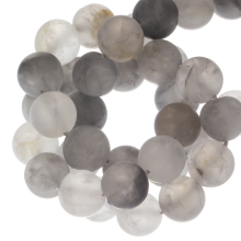 Perles Quartz Fumé Givrées (8 mm) 45 pièces