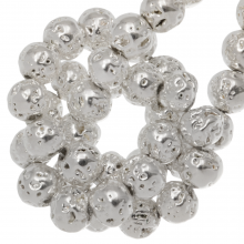 Perles de Lave (4 mm) Galvanized Silver (88 pièces)