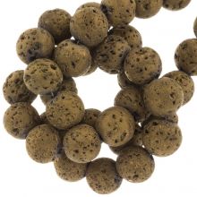 Perles de Lave (6 mm) Galvanized Gold (63 pièces)