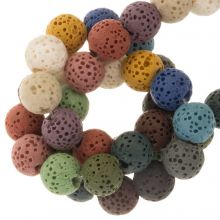 Perles de Lave (8 mm) Mix Color (51 pièces)