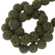 Perles de Lave (8 mm) Olivine (51 pièces)