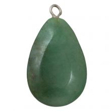 Pendentif Aventurine Verte Goutte (23 - 25 x 12 - 14 x 4 - 5 mm) 2 pièces