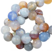 Perles Agate (8 mm) Cloudy Blue (48 pièces)