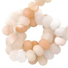 Perles Rose Aventurine Givrées (6 x 4 mm) 88 pièces