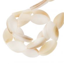 Perles Coquillage (8 - 11 x 7.5 - 9.5 mm) Beige (45 pièces)
