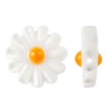 Perles Coquillage Fleur (10 x 4.5 mm) White (2 pièces)